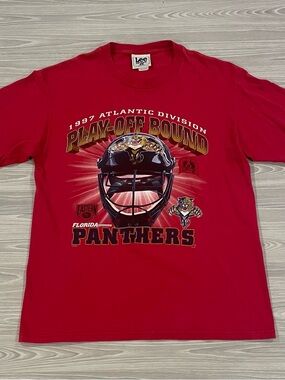 Vintage 1997 Florida Panthers NHL Playoffs T-Shirt Made In USA Men’s Size Large